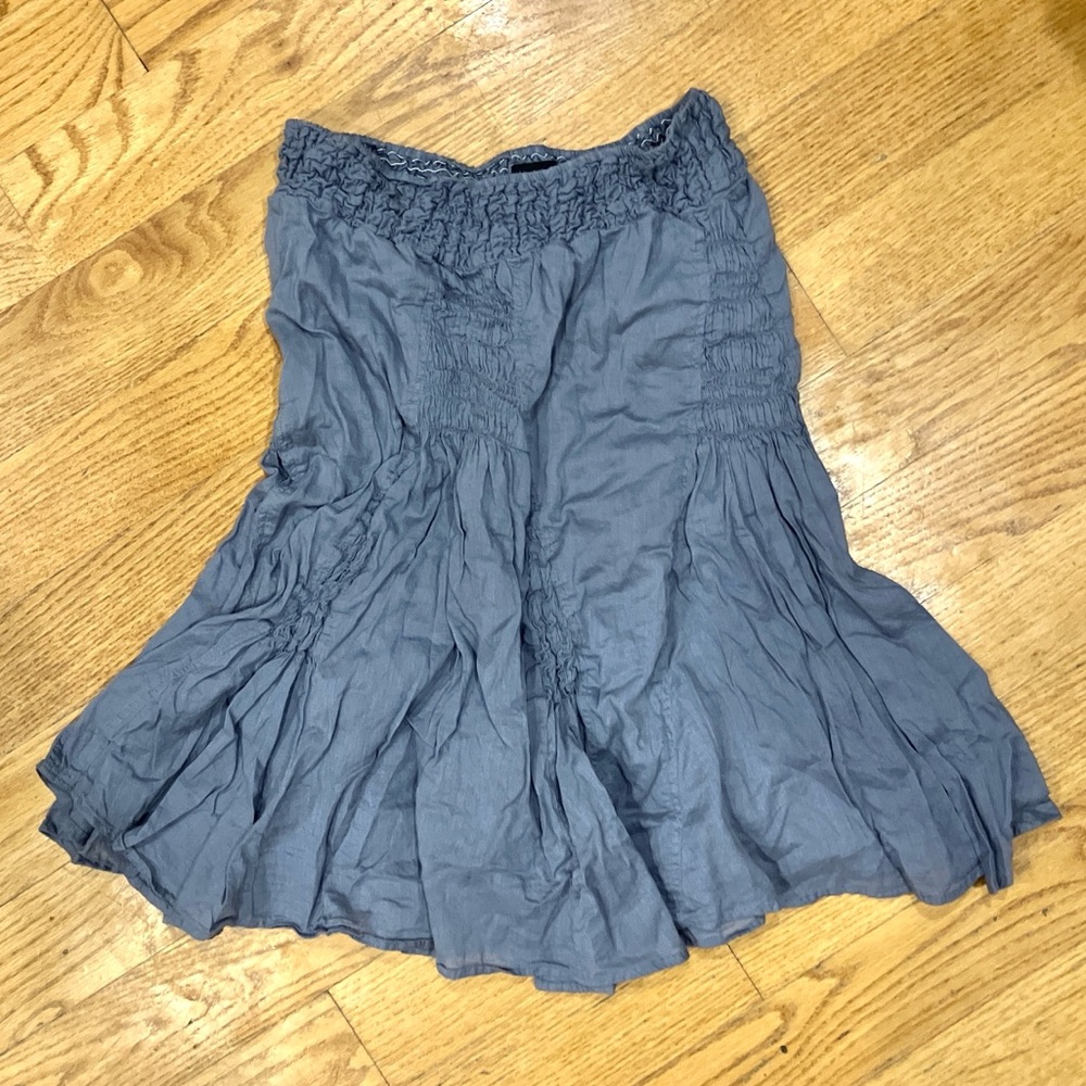 Mossimo Boho Grey Midi Hippie Ruched Skirt